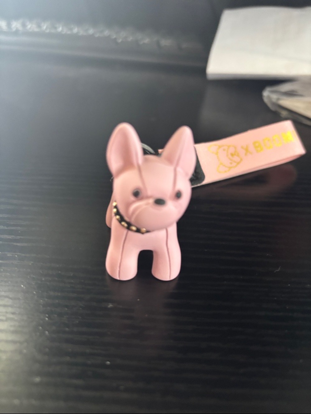 Pink French Bulldog Bag Charm Keychain